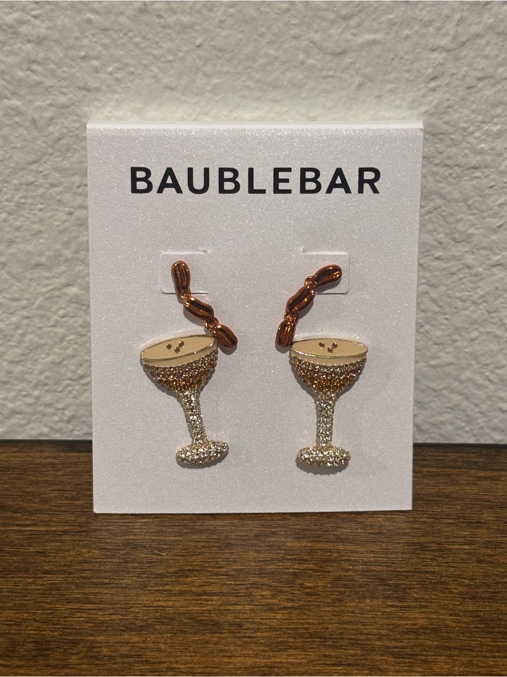 BaubleBar Espresso Martini Glass Earrings